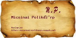 Micsinai Polikárp névjegykártya